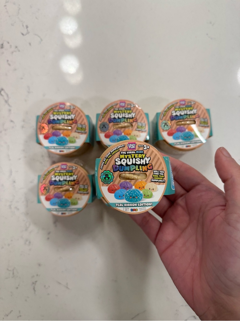 The viral MINI mystery squishy Dumpling teal ribbon edition Bundle ! Set of 6 - Picture 2 of 2